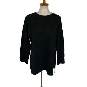 Zara Black Long Sleeve Top Medium Minimalist Workwear Casual Layer Streetwear